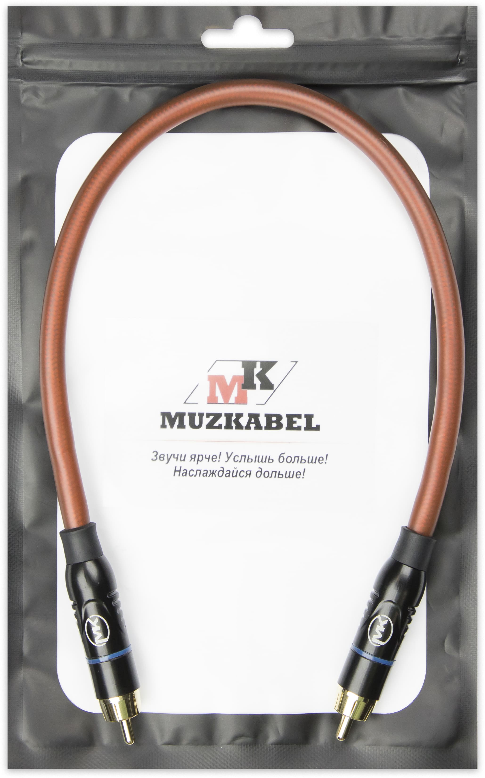Патч-кабель MUZKABEL RCXMK5BP - 0.2 метра, RCA – RCA (Синее кольцо)