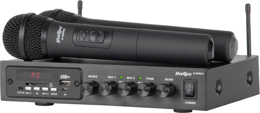 Микшер с двумя радиомикрофонами Madboy U-REMIX