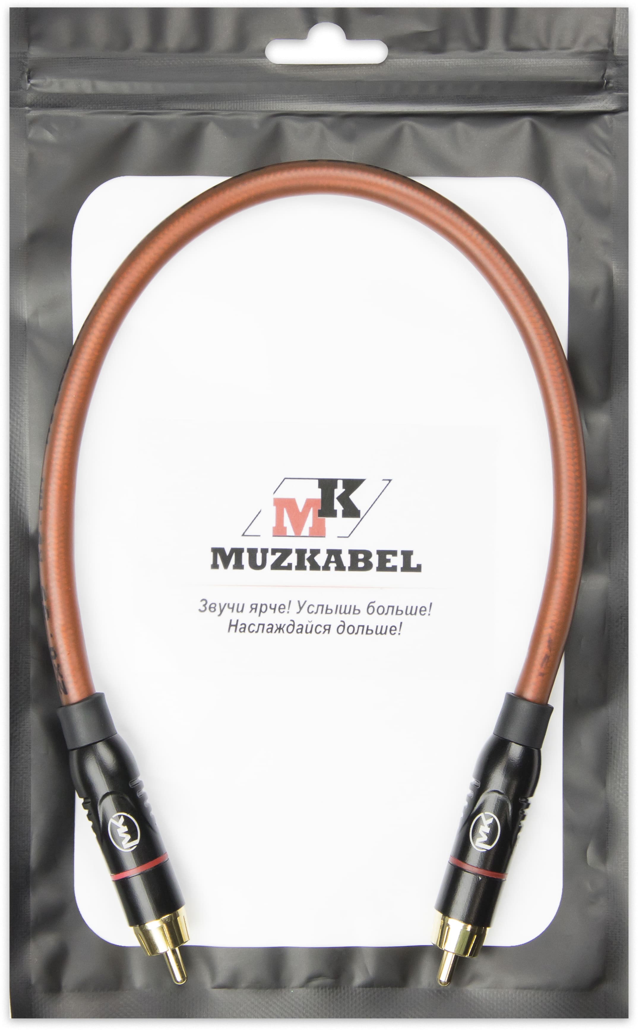 Патч-кабель MUZKABEL RCXMK5BP - 0.2 метра, RCA – RCA (Красное кольцо)