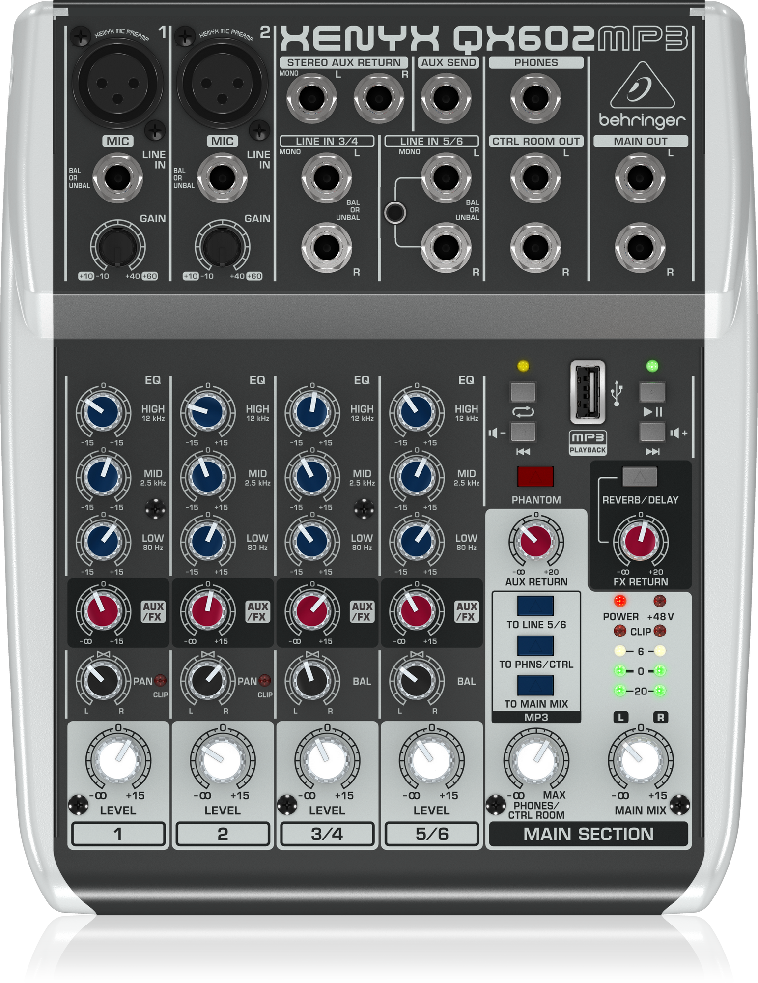 Микшер аналоговый Behringer XENYX QX602MP3