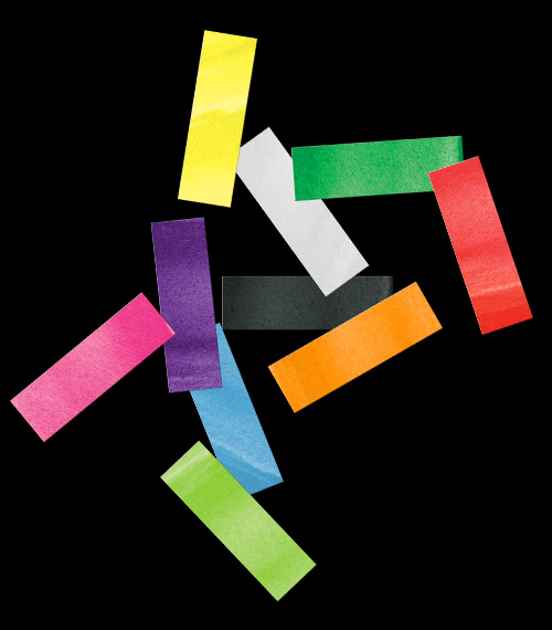 Конфетти бумажное 17х55 мм Мульти