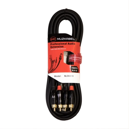 Аудио кабель MUZKABEL SLC040105 - 1,5 метра, 2RCA - 2RCA