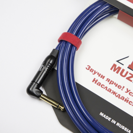 Гитарный кабель MUZKABEL JSLIK1(R) - 15 метров, JACK - JACK (Угловой)