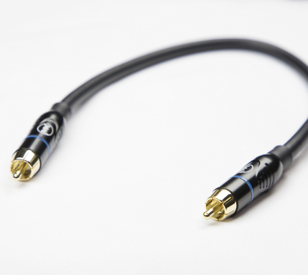 Патч-кабель MUZKABEL RSCMK3P - 0.2 метра, RCA – RCA (Синее кольцо)