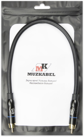 Патч-кабель MUZKABEL RSCMK3P - 0.2 метра, RCA – RCA (Синее кольцо)