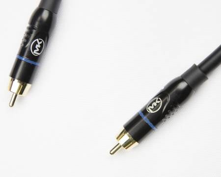 Патч-кабель MUZKABEL RSCMK3P - 0.2 метра, RCA – RCA (Синее кольцо)