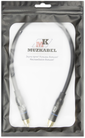 Патч-кабель MUZKABEL RSCMK3P - 0.2 метра, RCA – RCA (Синее кольцо)