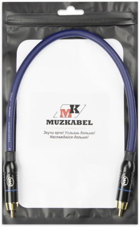 Патч-кабель MUZKABEL RSFIK4SP - 0.1 метра, RCA – RCA (Синее кольцо)