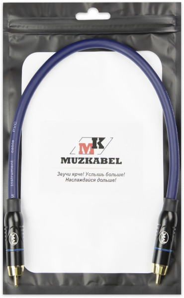 Патч-кабель MUZKABEL RSFIK4SP - 0.15 метра, RCA – RCA (Синее кольцо)