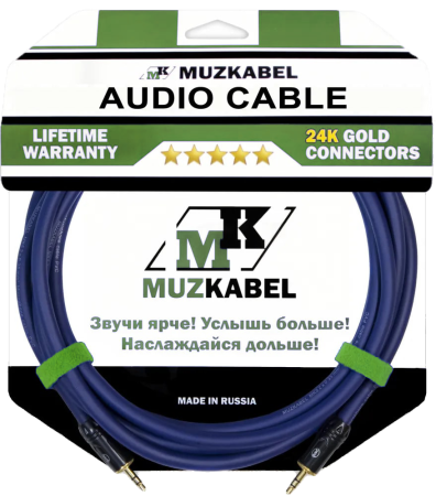 Аудио кабель MUZKABEL MNXMK5S - 1 метр, MINI JACK (3.5) - MINI JACK (3.5)