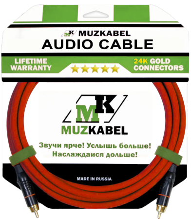 Аудио кабель MUZKABEL RCBIK3R - 1 метр, RCA - RCA