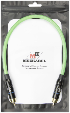 Патч-кабель MUZKABEL SRCIK2P - 0.2 метра, RCA – RCA (Синее кольцо)
