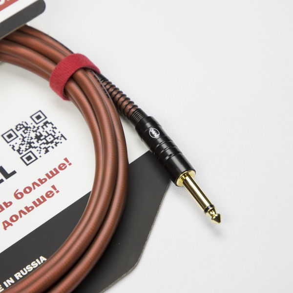 Гитарный кабель MUZKABEL JZMK5B - 1,5 метра, JACK (моно) - JACK (моно)
