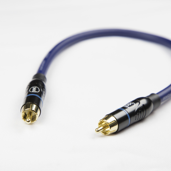 Патч-кабель MUZKABEL RSFIK4SP - 0.15 метра, RCA – RCA (Синее кольцо)