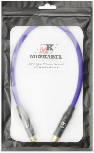 Патч-кабель MUZKABEL RSFIK4VP - 0.15 метра, RCA – RCA (Синее кольцо)