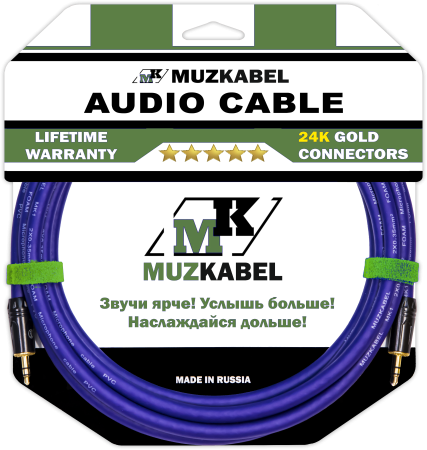 Аудио кабель MUZKABEL MFXMK1V - 1 метр, MINI JACK (3.5) - MINI JACK (3.5)