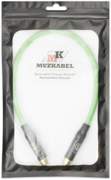 Патч-кабель MUZKABEL SRCIK2P - 0.2 метра, RCA – RCA (Синее кольцо)