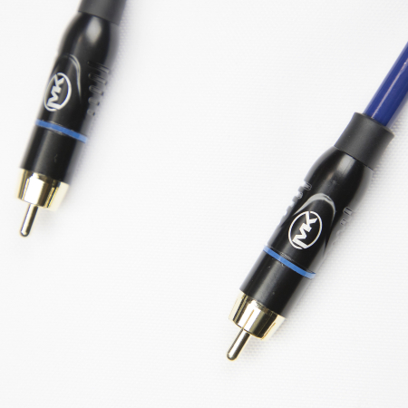 Патч-кабель MUZKABEL RSLIK1P - 0.1 метра, RCA – RCA (Синее кольцо)