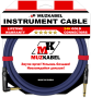 Гитарный кабель MUZKABEL JJFMK1S(R) - 15 метров, JACK - JACK (Угловой)
