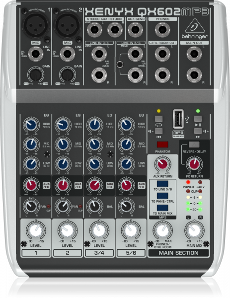 Микшер аналоговый Behringer XENYX QX602MP3